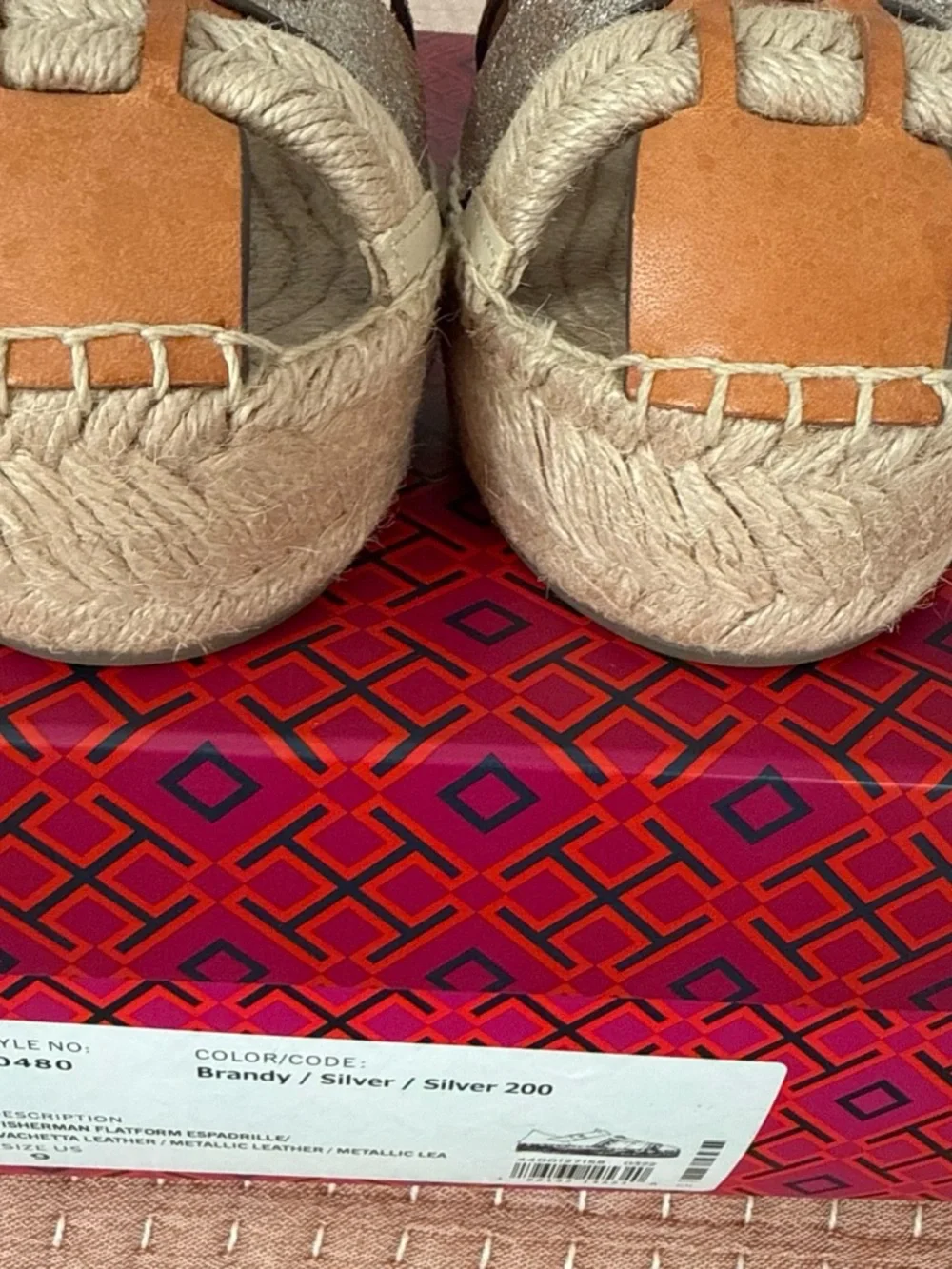 Tory Burch Cream Espadrille Platform Wedge